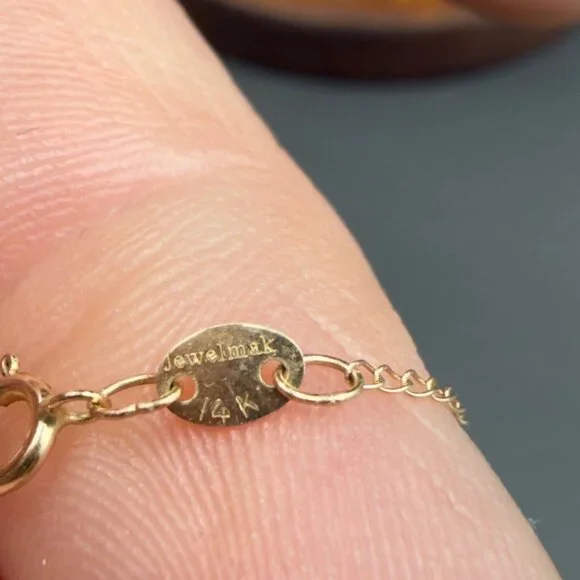 14K Yellow Gold Faceted Smoky Quartz Necklace Pear Shaped Drops Dangle - Picture 9 of 10